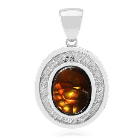 Fire Agate Silver Pendant