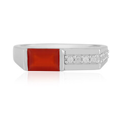 Roter Onyx-Silberring