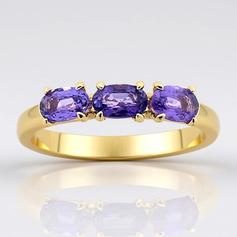Anello in oro con Zaffiro Ceylon Porpora