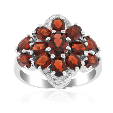 Mosambik-Granat-Silberring