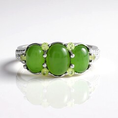 Anello in argento con Giada Canadese