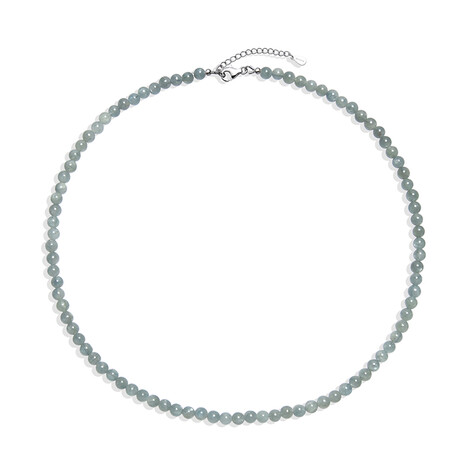 Grüner Kyanit-Silberhalskette