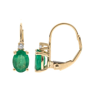 10K AAA Zambian Emerald Gold Earrings