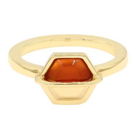 Anello placcato in oro con Corniola