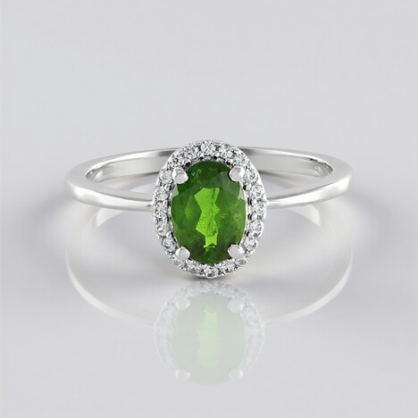 Anello in argento con Diopside Russo