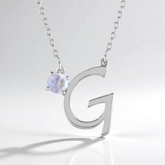 Collana in argento con Pietra di Luna Arcobaleno