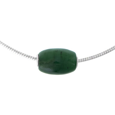 Zilveren halsketting met een Nefriet (MONOSONO COLLECTION)