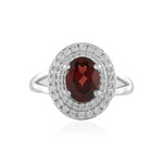 Bague en argent et Grenat du Mozambique