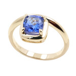 Gouden ring met een AAA tanzaniet (de Melo Gold)