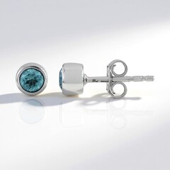 Pendientes en plata con Apatita azul