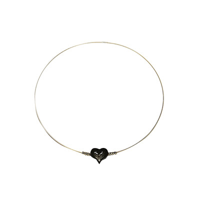 Collana in acciaio inossidabile con Ossidiana Argentata