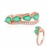 Zilveren ring met Russische smaragden