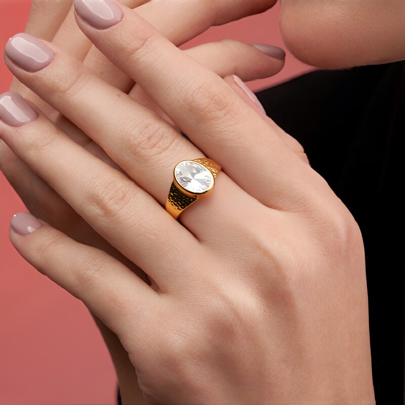 Anello in argento con Quarzo Bianco (MONOSONO COLLECTION)