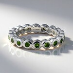 Anello in argento con Diopside Russo