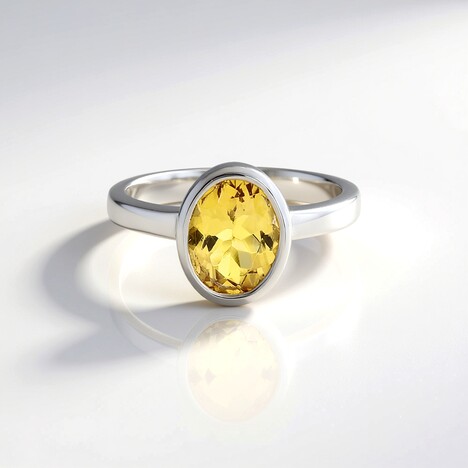 Anello in argento con Berillo Giallo