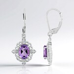 Orecchini in argento con Ametista Rose de France