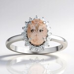 Anello in argento con Morganite Brasiliana