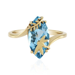 Anillo en plata con Topacio azul cielo