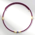 Collana rigida in acciaio con Quarzo Blu (Riya)