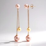 Orecchini in argento con Perla Ming Porpora (TPC)