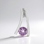 Ciondolo in argento con Ametista Rose de France (MONOSONO COLLECTION)
