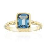 Anillo en oro con Topacio azul de Londres