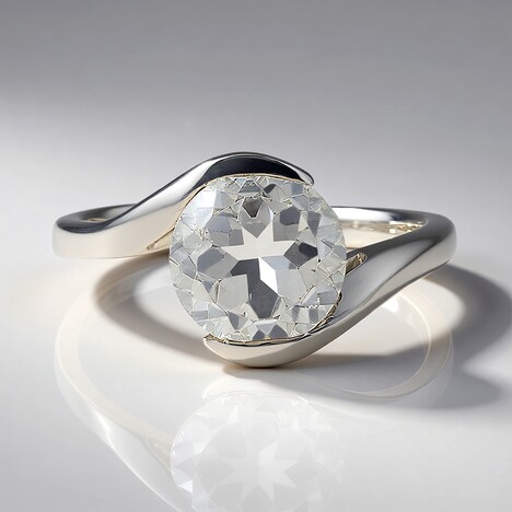 Anello in argento con Topazio Bianco