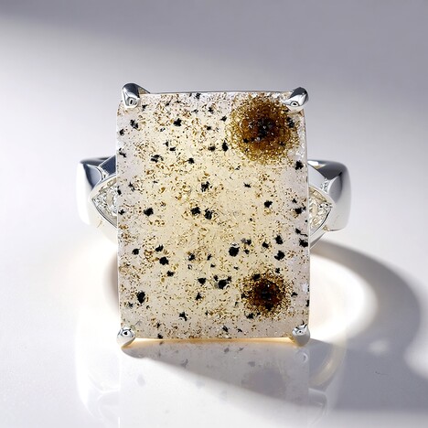 Anello in argento con Agata Glitter