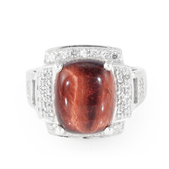 Anello in argento con Occhio di Tigre Rosso