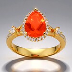 Anello in oro con Opale di Fuoco Messicano (CIRARI)