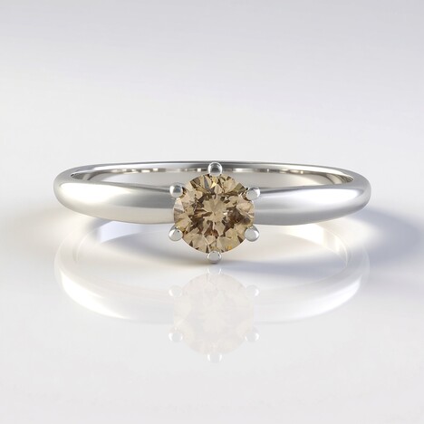 Anello in oro con Diamante Champagne I2