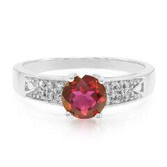 Cherry Topaz Silver Ring