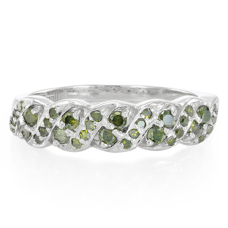 Fancy Diamond Silver Ring