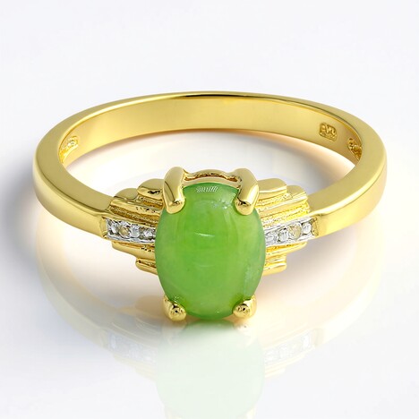 Anello in argento con Crisoprasio Imperiale