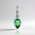 Ciondolo in argento con Quarzo Verde Smeraldo