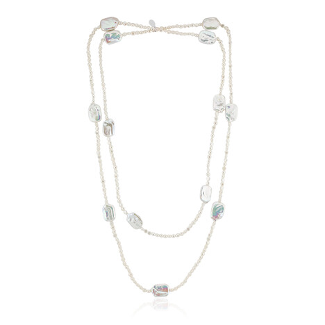 White Freshwater Pearl Silver Necklace (TPC)