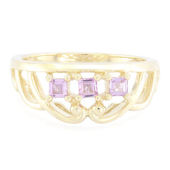 Gouden ring met Onverhitte Purper Saffieren