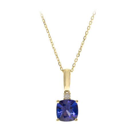 Gouden halsketting met een AAA tanzaniet (CIRARI)