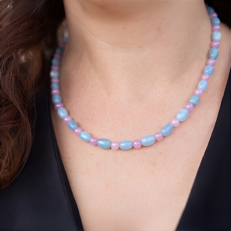 Edelstein-Silberhalskette