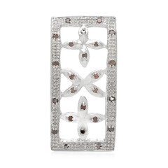 Ciondolo placcato in platino con Diamante Fancy
