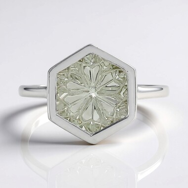 Bague en argent et Topaze blanche (MONOSONO COLLECTION)