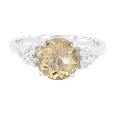 Anillo en plata con Cuarzo champán