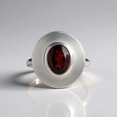 Anello in argento con Granato Mozambico (MONOSONO COLLECTION)
