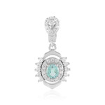 Paraiba Color Emerald Silver Pendant