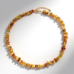 Collier en argent et Ambre baltique couleur cognac