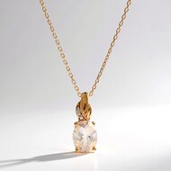10K AAA Morganite Gold Necklace