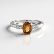 Champagner-Zirkon-Silberring