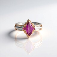 Pinkfarbener Fluorit-Silberring (Gems en Vogue)