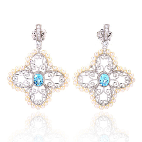 Himmelblauer Topas-Silberohrringe (Dallas Prince Designs)