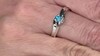 Zilveren ring met een Goias Neonblauwe Apatiet (Pallanova)